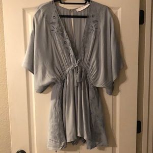 ASTR ice blue lace romper